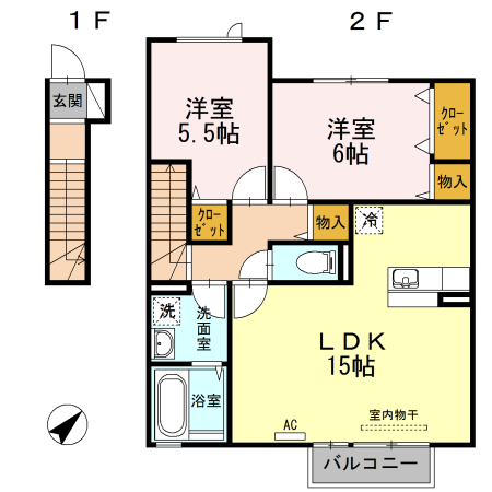 セジュール桜井 B棟の間取り