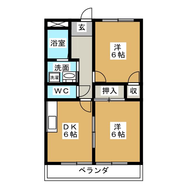 【シャンドールカモノIの間取り】