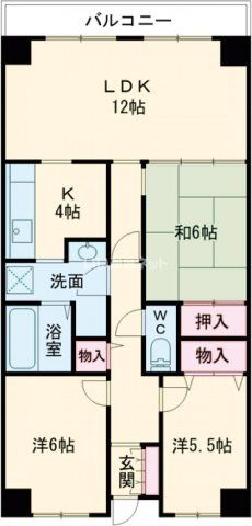 交野市天野が原町のマンションの間取り