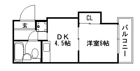 京都市上京区山里町のマンションの間取り