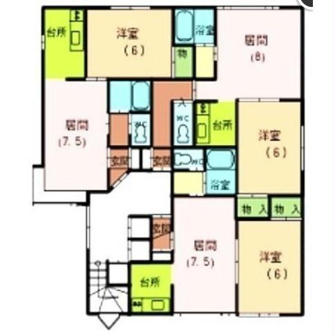 函館市西桔梗町のアパートの間取り