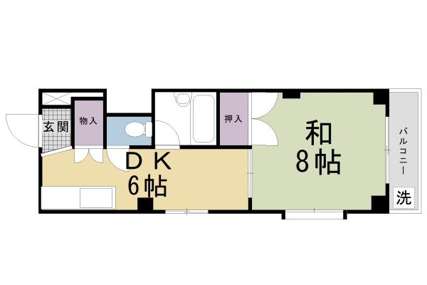 京都市南区吉祥院船戸町のマンションの間取り