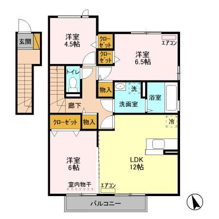 つくば市東光台のアパートの間取り