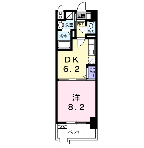 北九州市小倉南区長野本町のマンションの間取り