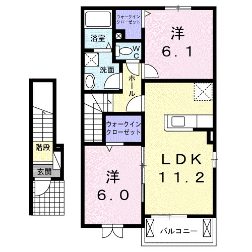 出雲市大社町北荒木のアパートの間取り