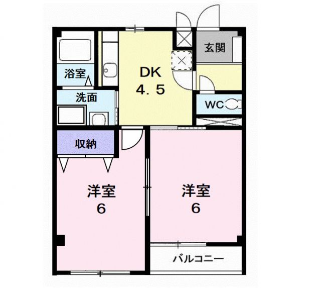 青森市浜館のアパートの間取り