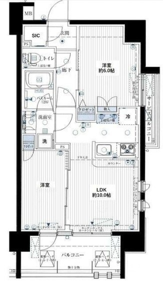 荒川区東尾久のマンションの間取り