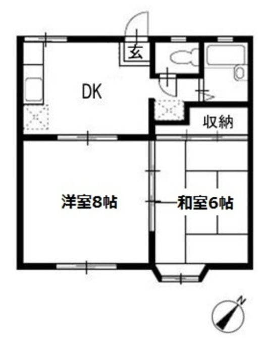 茅ヶ崎市円蔵のアパートの間取り