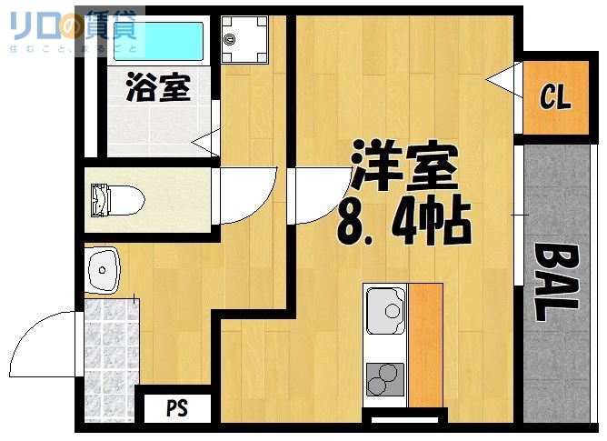 大阪市東淀川区下新庄のアパートの間取り