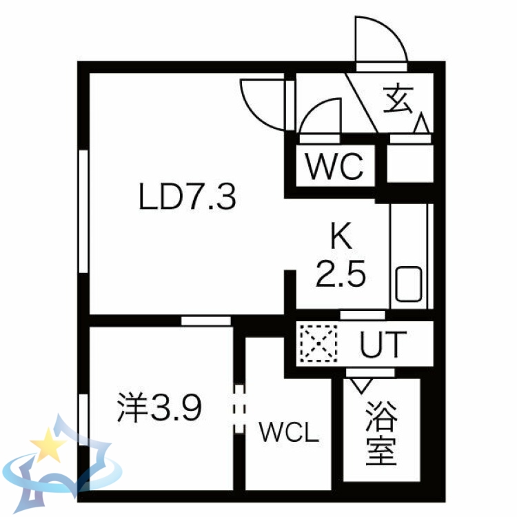 【札幌市豊平区月寒東一条のマンションの間取り】