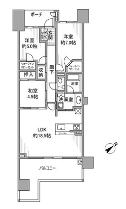 名古屋市千種区徳川山町のマンションの間取り