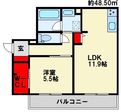 大野城市雑餉隈町のマンションの間取り