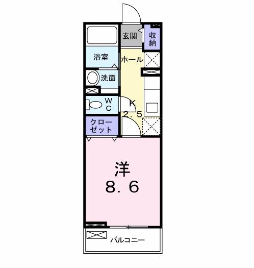 北九州市小倉南区蜷田若園のアパートの間取り