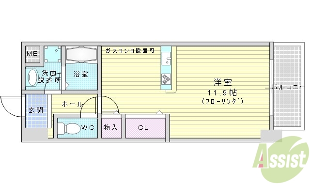 箕面市小野原東のマンションの間取り