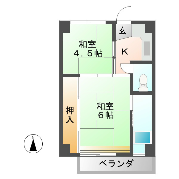 ビレッジハウス中津川　1号棟の間取り