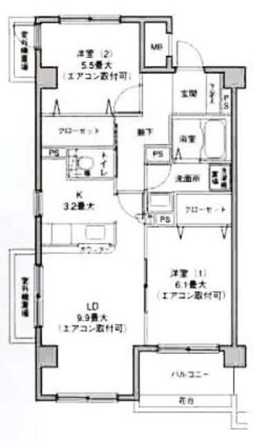 【横浜市磯子区磯子のマンションの間取り】