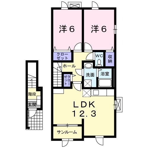 金沢市駅西新町のアパートの間取り