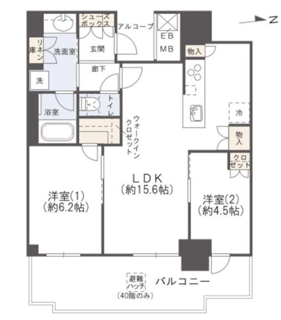 シエリアタワー大阪堀江の間取り