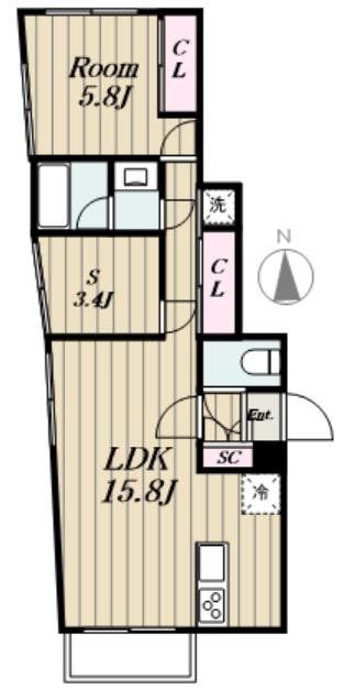 新宿区早稲田南町のマンションの間取り