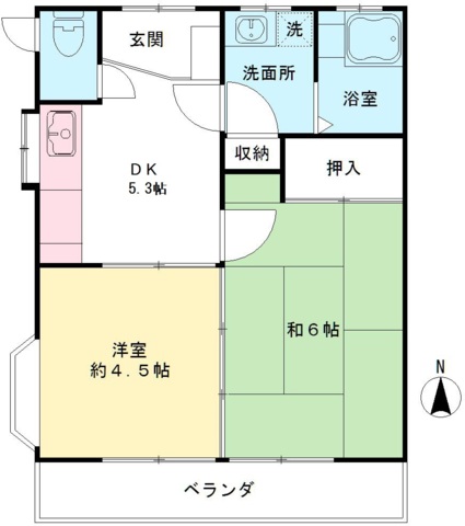 第２サンハイツ成田の間取り