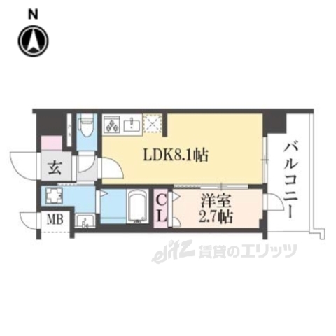 【ソルテラス京都勧進橋ＰＡＲＫＳＩＤＥの間取り】