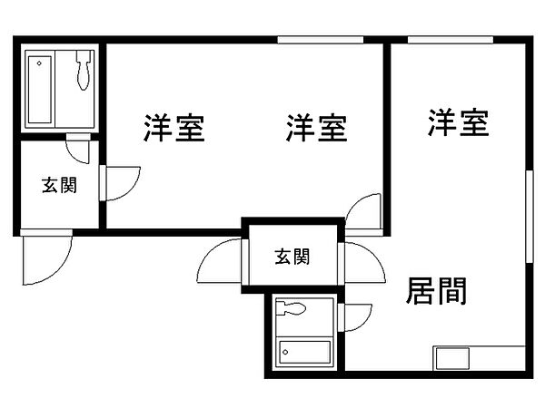 札幌市北区北二十四条西のマンションの間取り