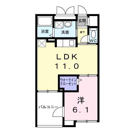 【調布市西つつじケ丘のアパートの間取り】