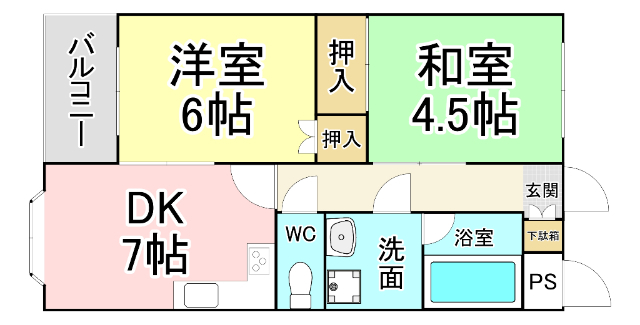 クラウンハイム小倉南の間取り