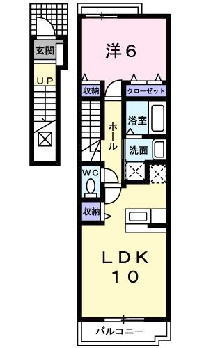 阿南市福村町のアパートの間取り