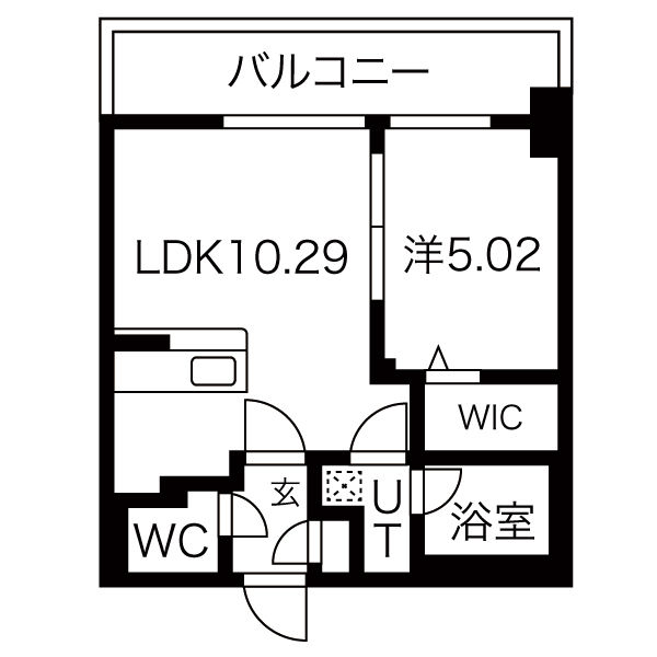 小樽市稲穂のマンションの間取り