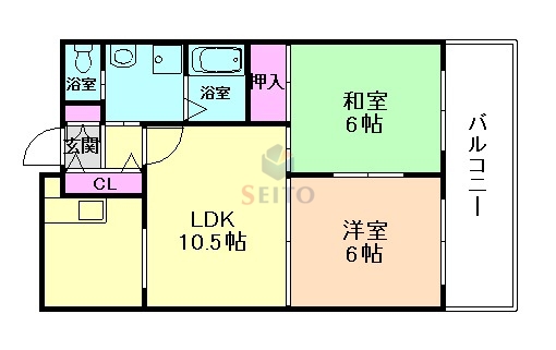 大阪市淀川区十八条のマンションの間取り