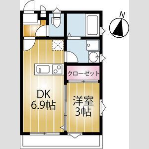 【千葉市稲毛区轟町のアパートの間取り】