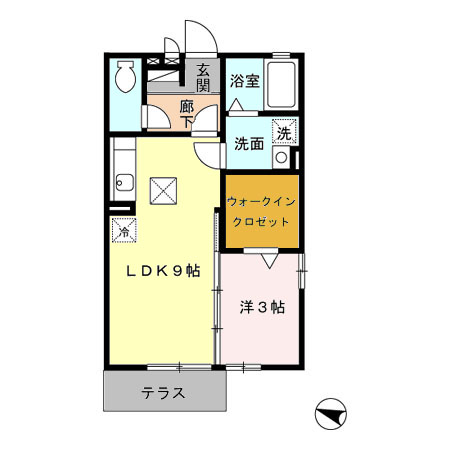 熊本市東区小峯のアパートの間取り