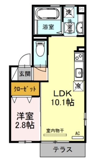 堺市堺区旭ヶ丘中町のアパートの間取り