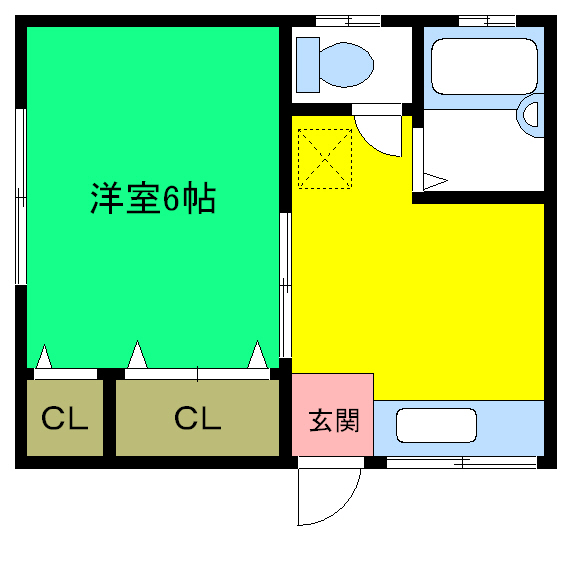 松戸市串崎新田のアパートの間取り