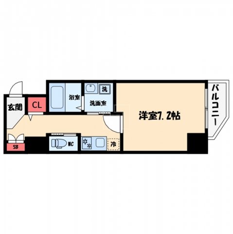 大阪市中央区本町橋のマンションの間取り