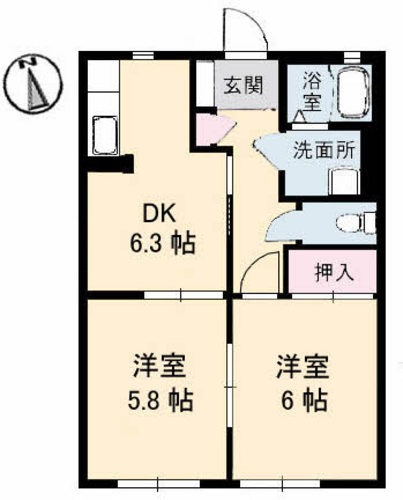 ハイツ旗ヶ崎21の間取り