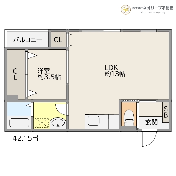 福岡市南区弥永のアパートの間取り