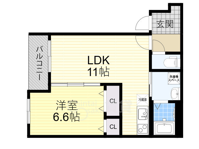 豊中市長興寺北のアパートの間取り