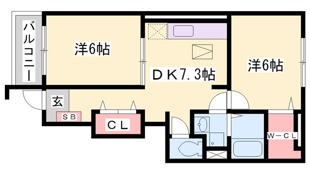 フェリア香呂Ｂの間取り