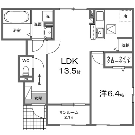 邑楽郡大泉町大字寄木戸のアパートの間取り