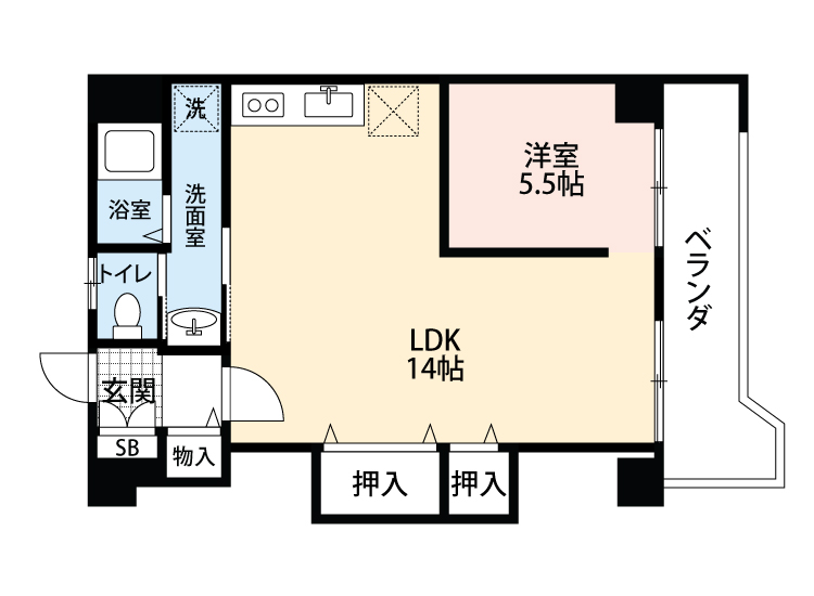 広島市西区上天満町のマンションの間取り