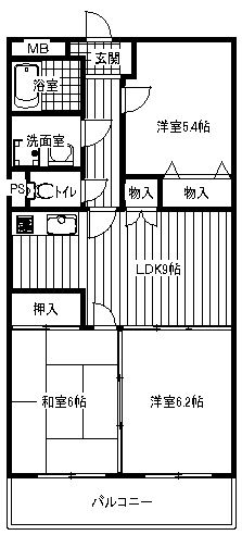 広島市安佐北区深川のマンションの間取り