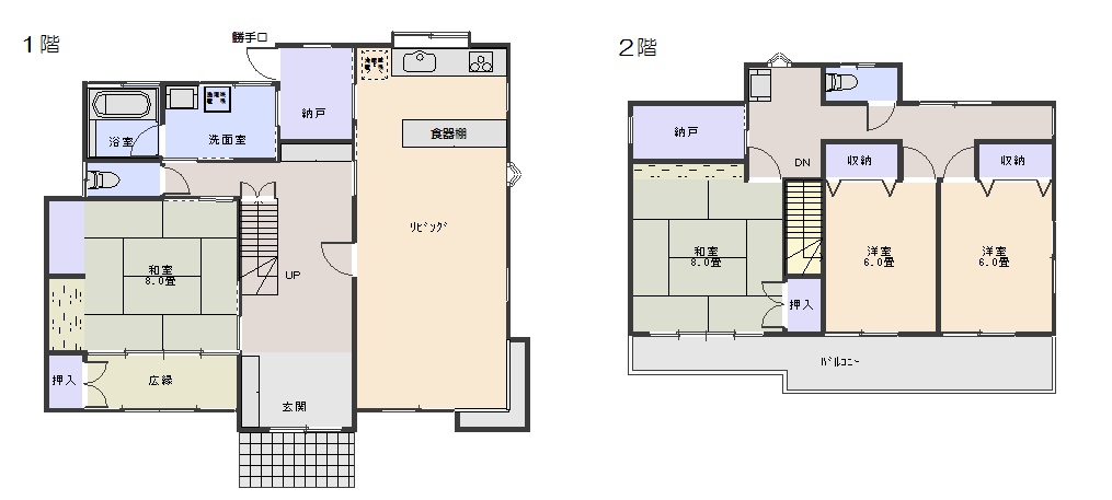 【下大島町貸住宅の間取り】