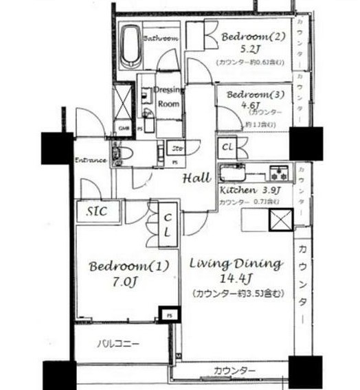 ザ・ヒルトップタワー高輪台の間取り