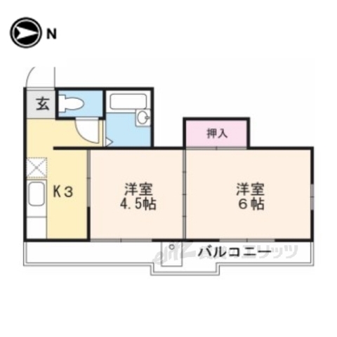 亀岡市千代川町今津のアパートの間取り