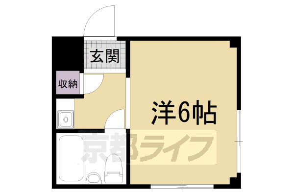 京都市左京区新生洲町のマンションの間取り