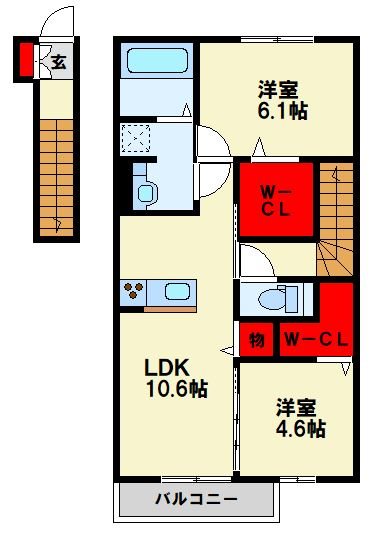 D-ROOM町上津役の間取り