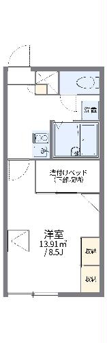 レオパレスリバーパークの間取り