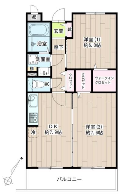 横浜市鶴見区鶴見中央のマンションの間取り